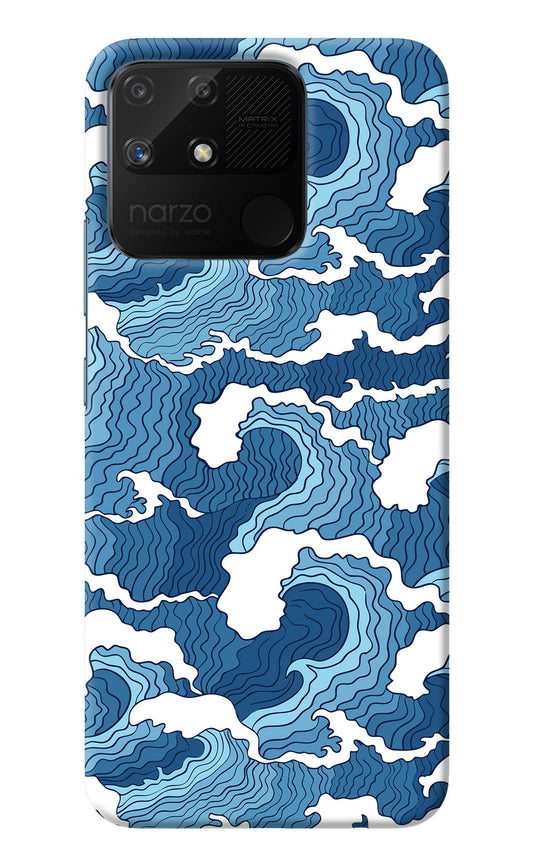 Blue Waves Realme Narzo 50A Back Cover