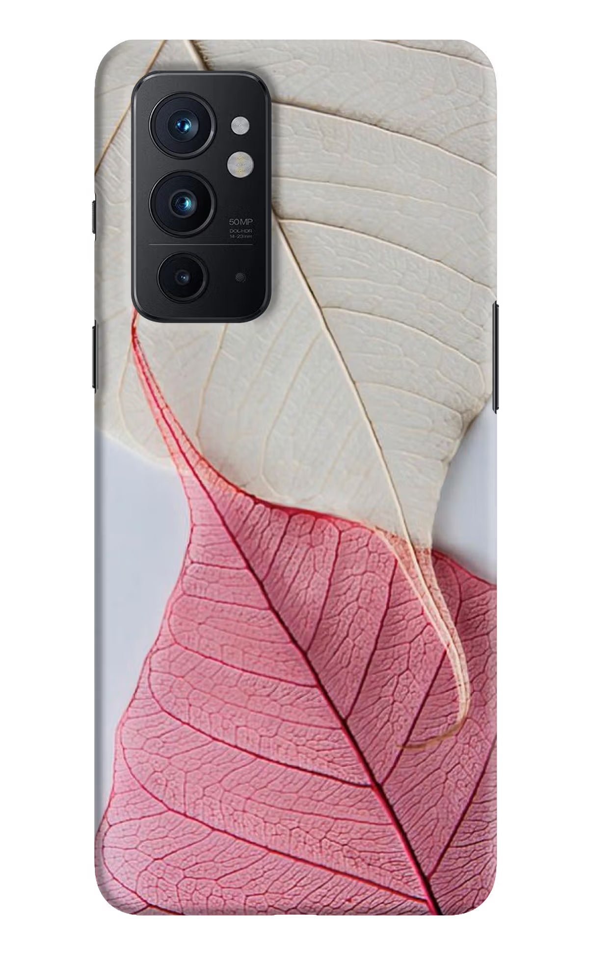 White Pink Leaf Case for Oneplus 9RT by Casekaro