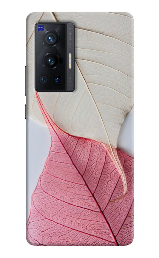 White Pink Leaf Case for Vivo X70 Pro by Casekaro