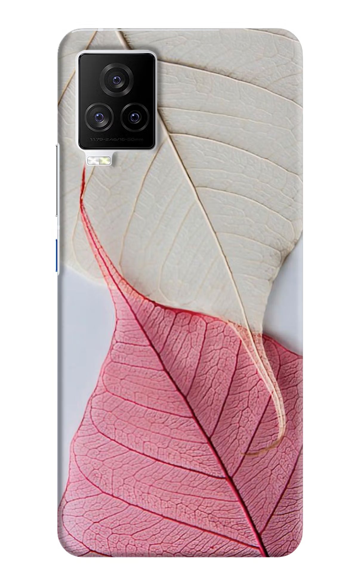 White Pink Leaf Case for iQOO 7 Legend 5G by Casekaro