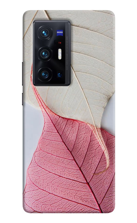 White Pink Leaf Case for Vivo X70 Pro+ by Casekaro