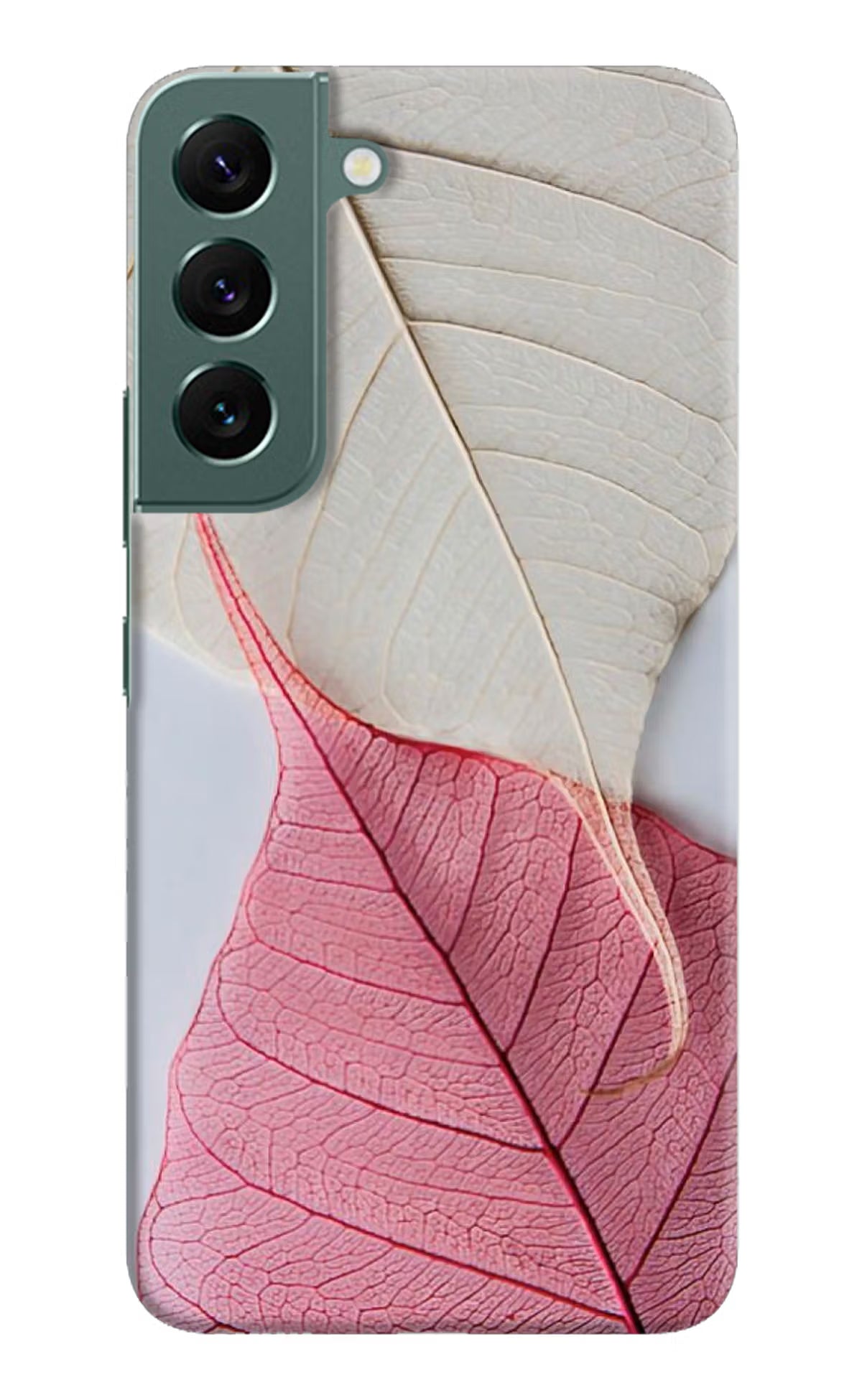 White Pink Leaf Case for Samsung S22 by Casekaro