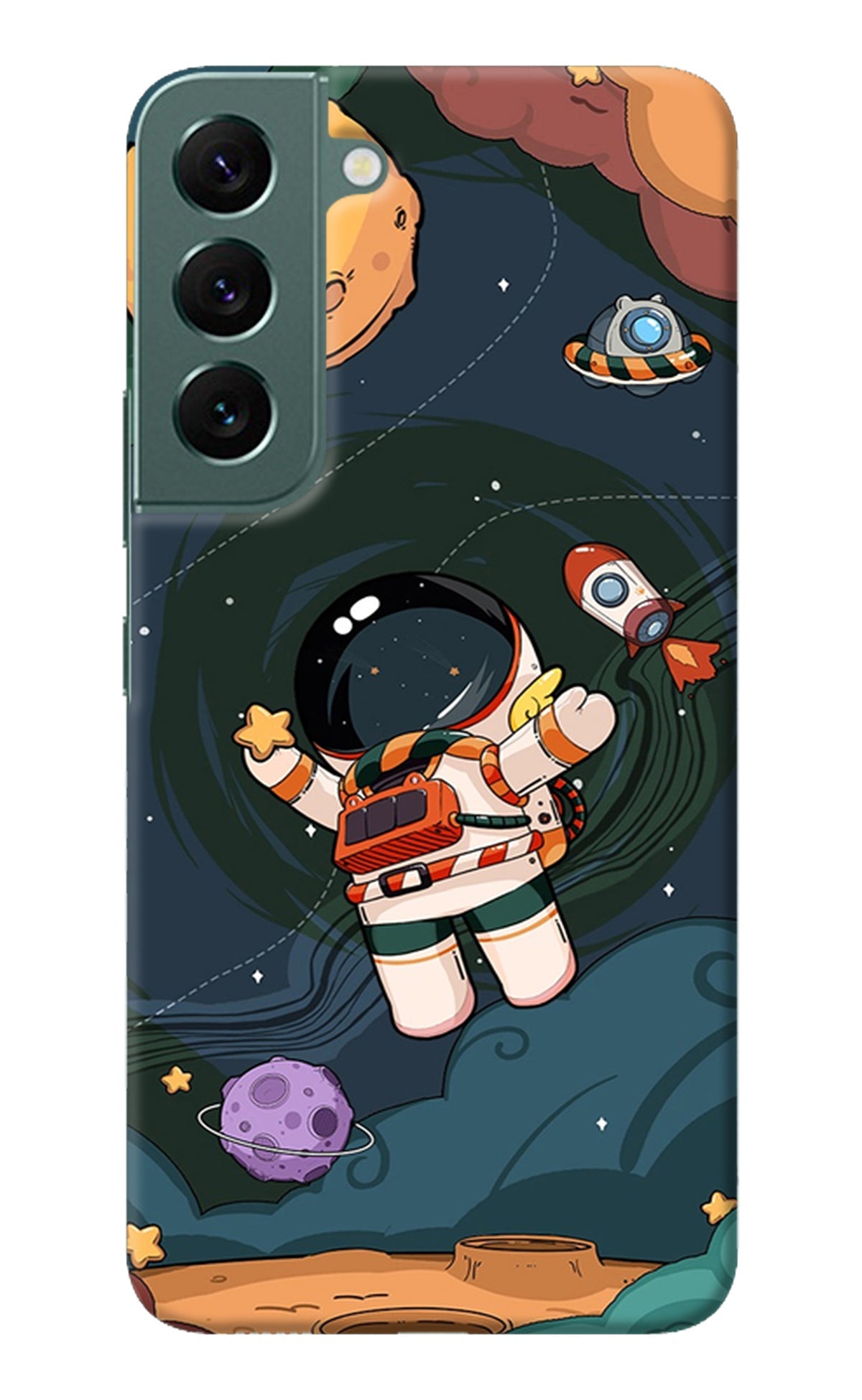 Cartoon Astronaut Samsung S22 Back Cover