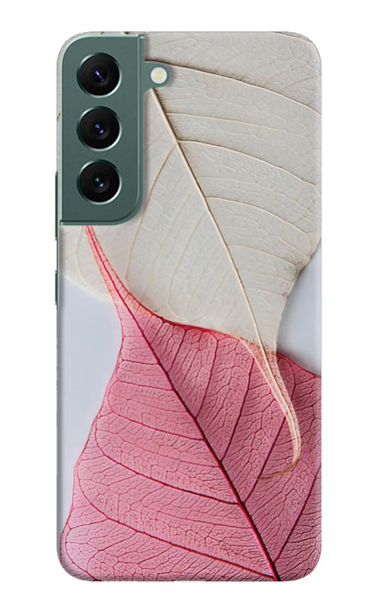 White Pink Leaf Case for Samsung S22 Plus by Casekaro
