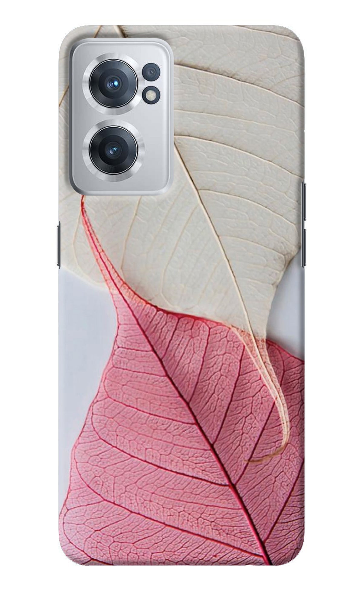 White Pink Leaf OnePlus Nord CE 2 5G Back Cover