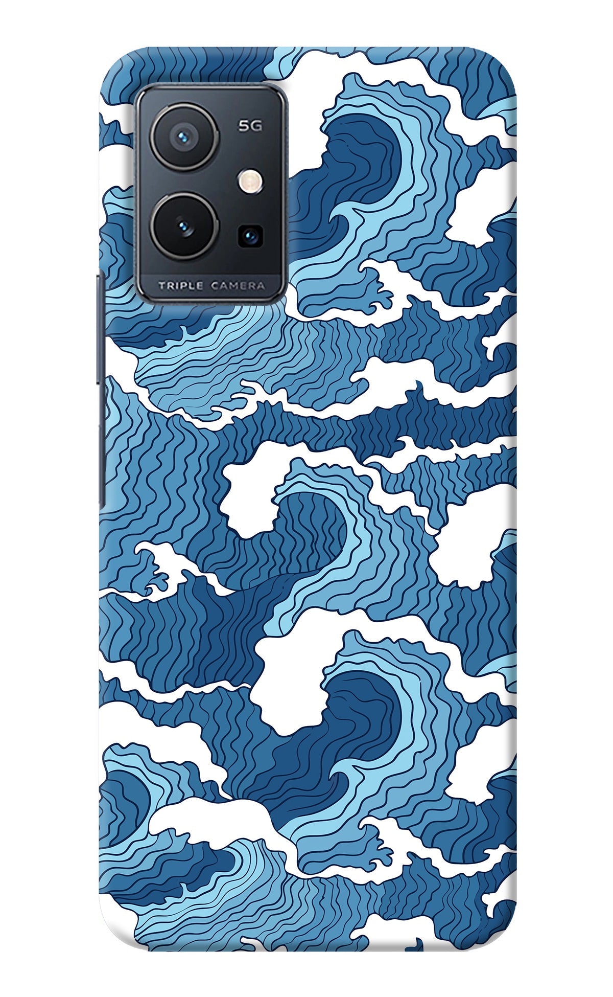 Blue Waves Vivo Y75 5G/Vivo T1 5G Back Cover