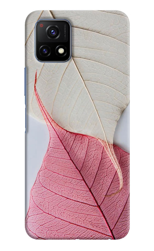 White Pink Leaf Case for Vivo Y72 5G by Casekaro