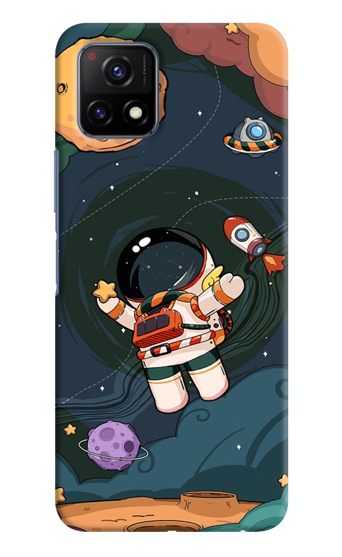 Cartoon Astronaut Case for Vivo Y72 5G by Casekaro
