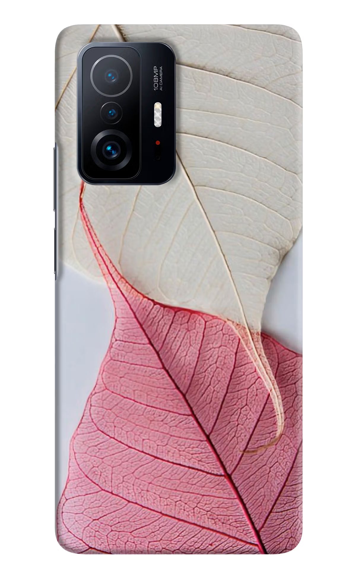 White Pink Leaf Case for Mi 11T Pro 5G by Casekaro