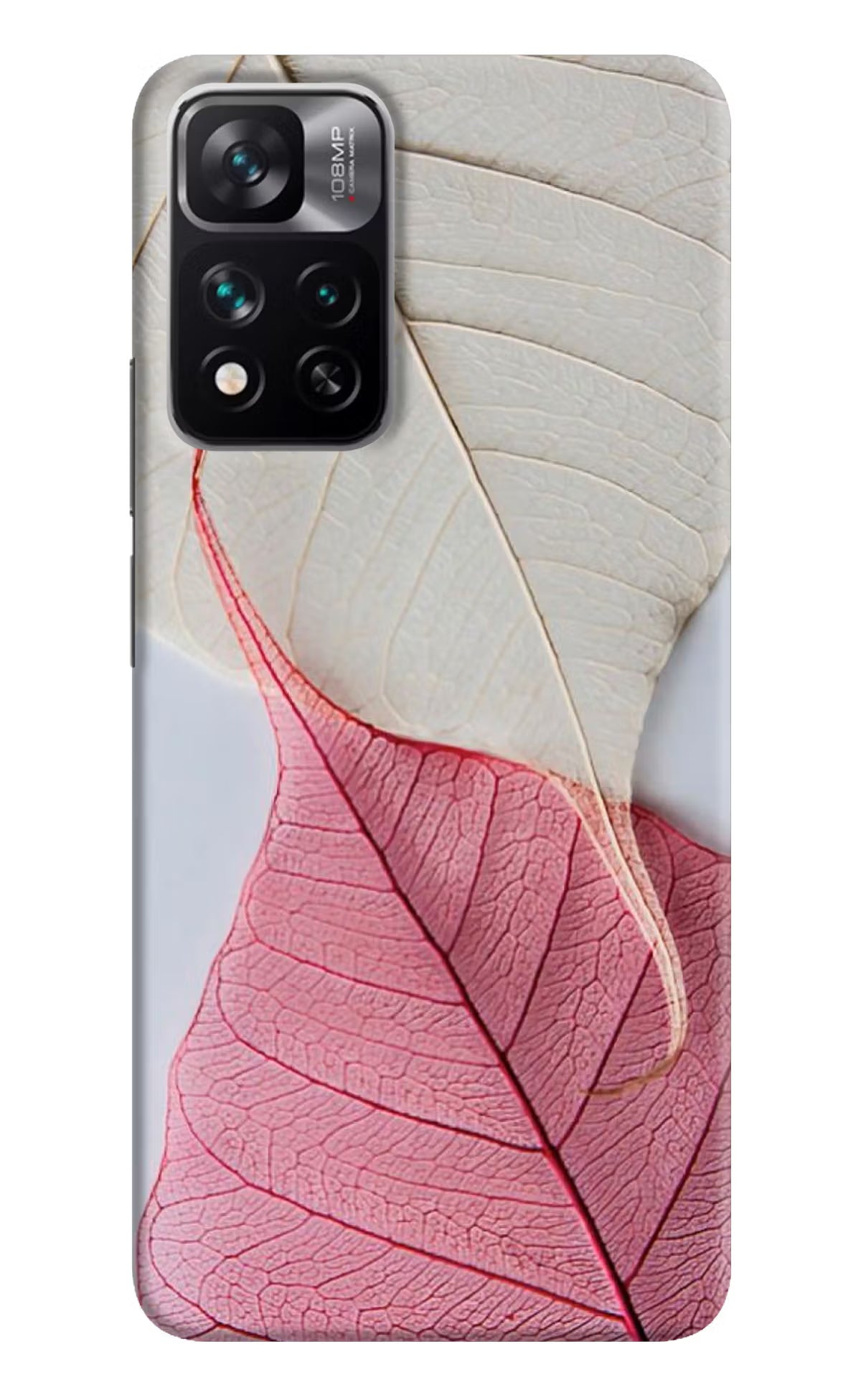White Pink Leaf Case for Mi 11i 5G/11i 5G Hypercharge by Casekaro