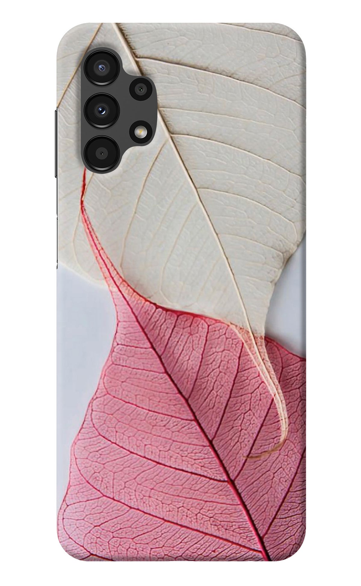 White Pink Leaf Samsung A13 4G Back Cover