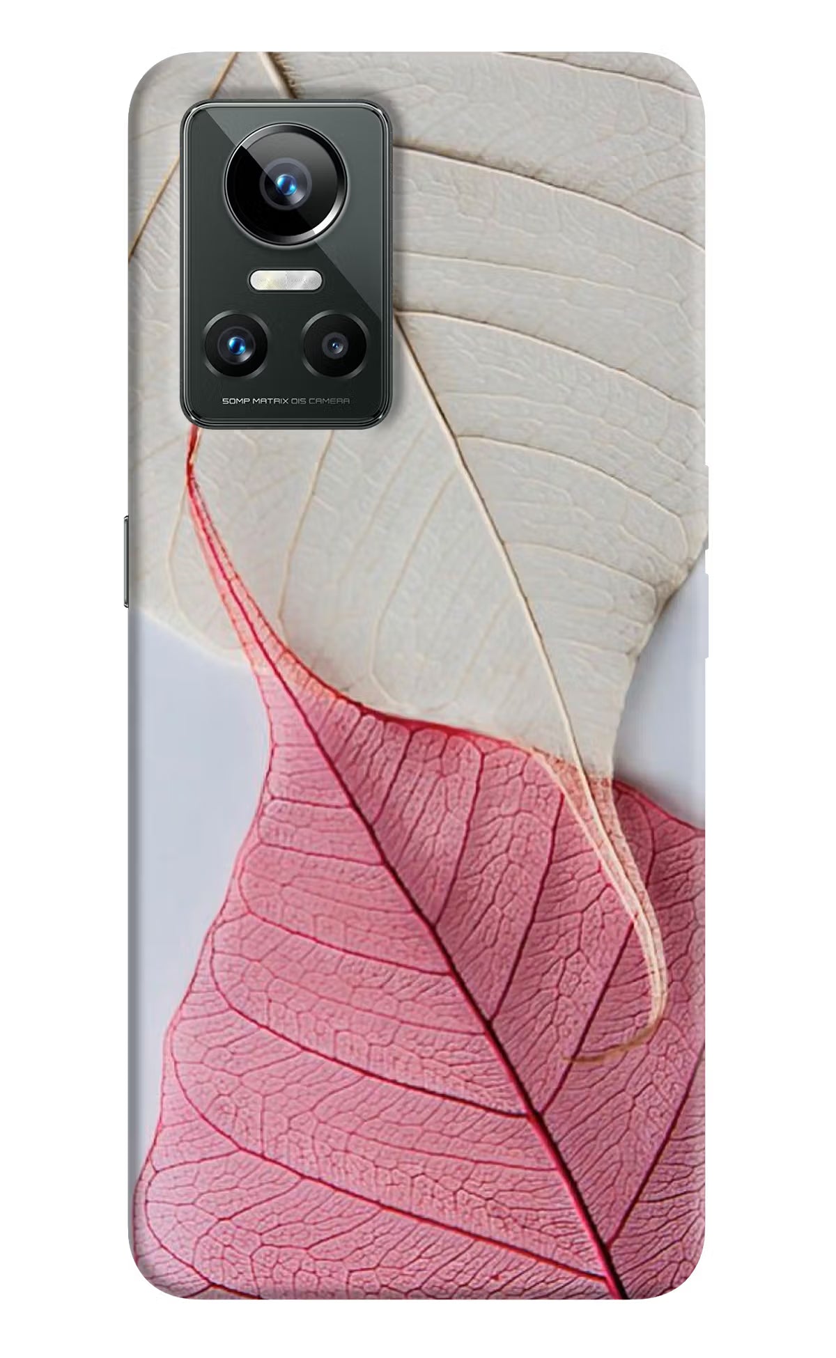 White Pink Leaf Case for Realme GT Neo 3