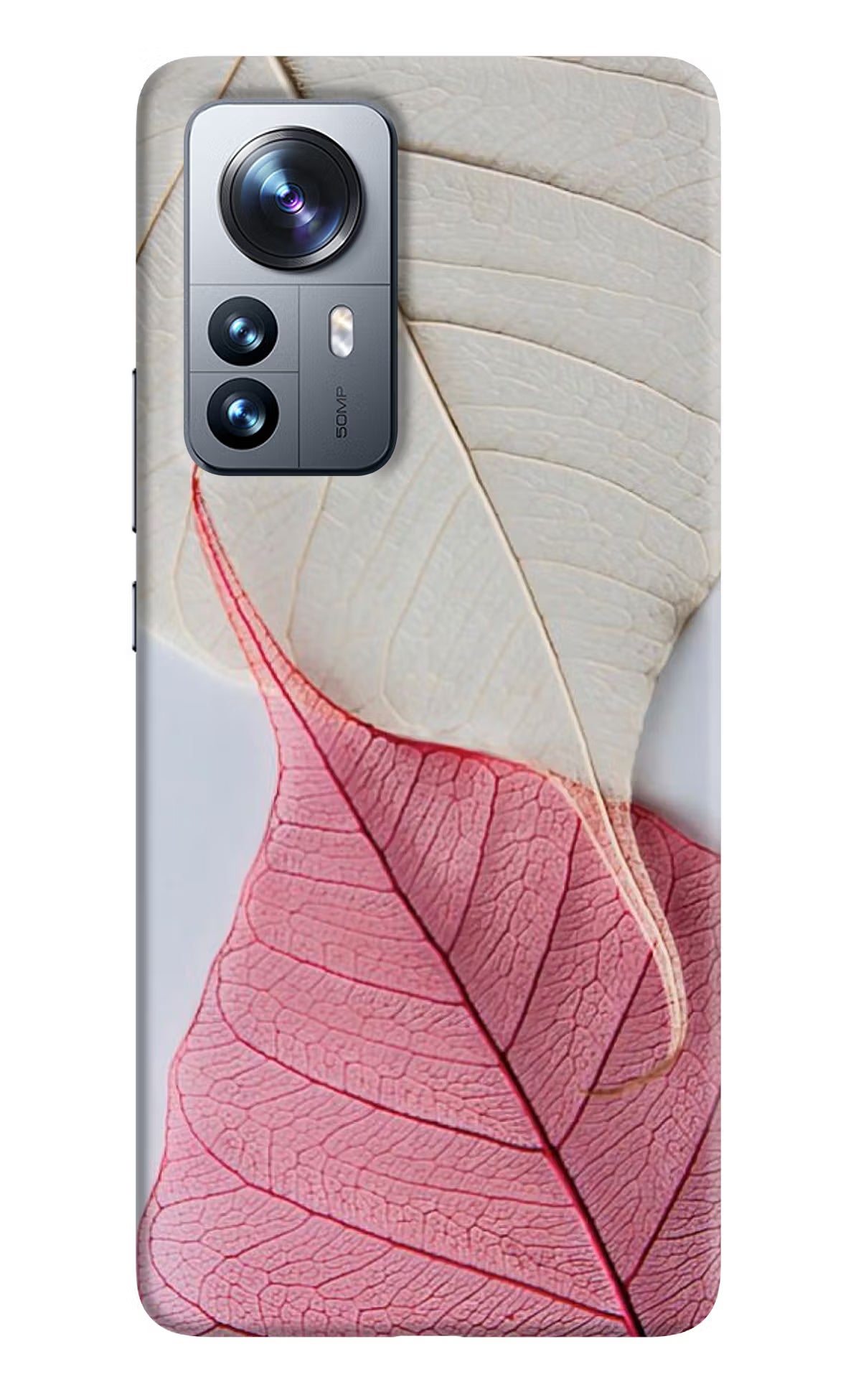 White Pink Leaf Case for Mi 12 Pro 5G by Casekaro