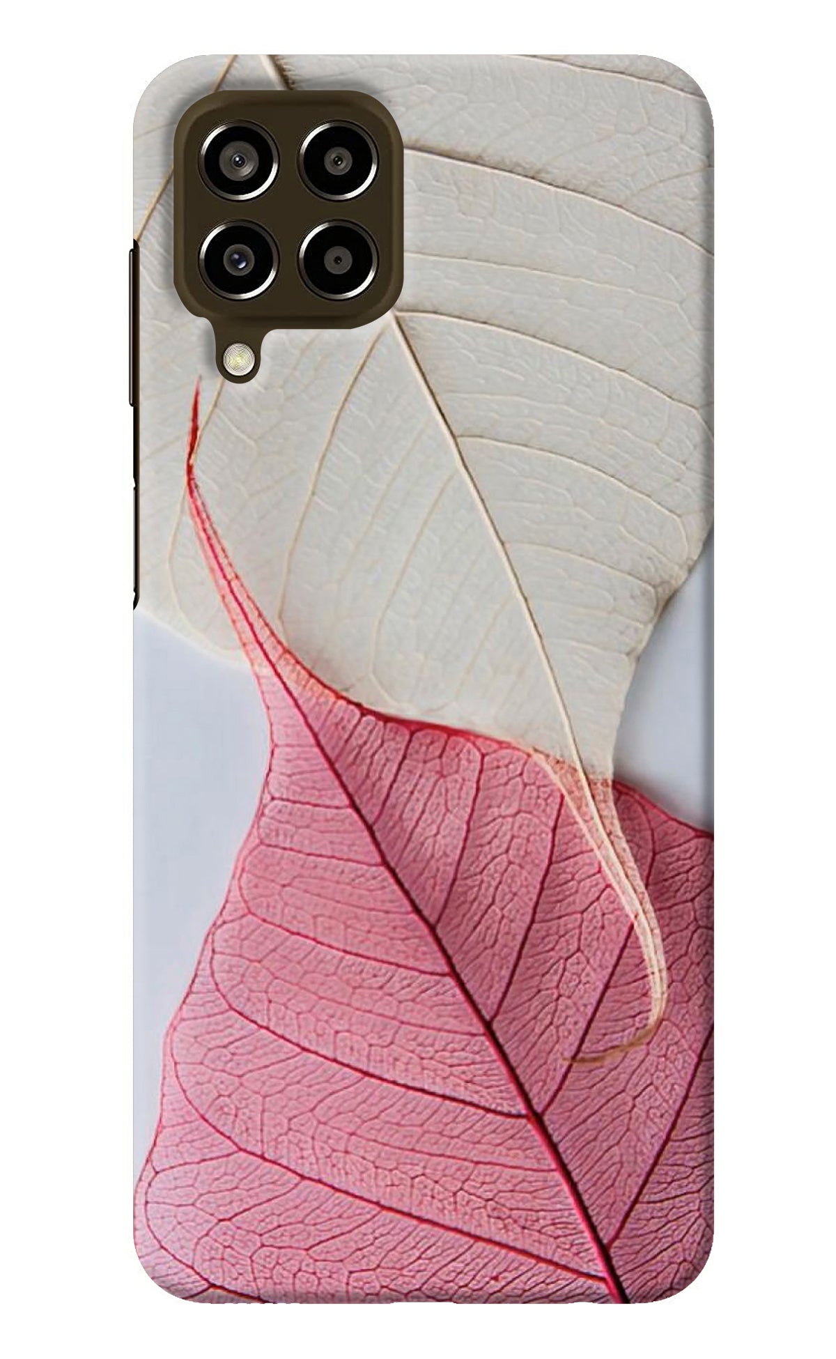 White Pink Leaf Samsung M33 5G Back Cover