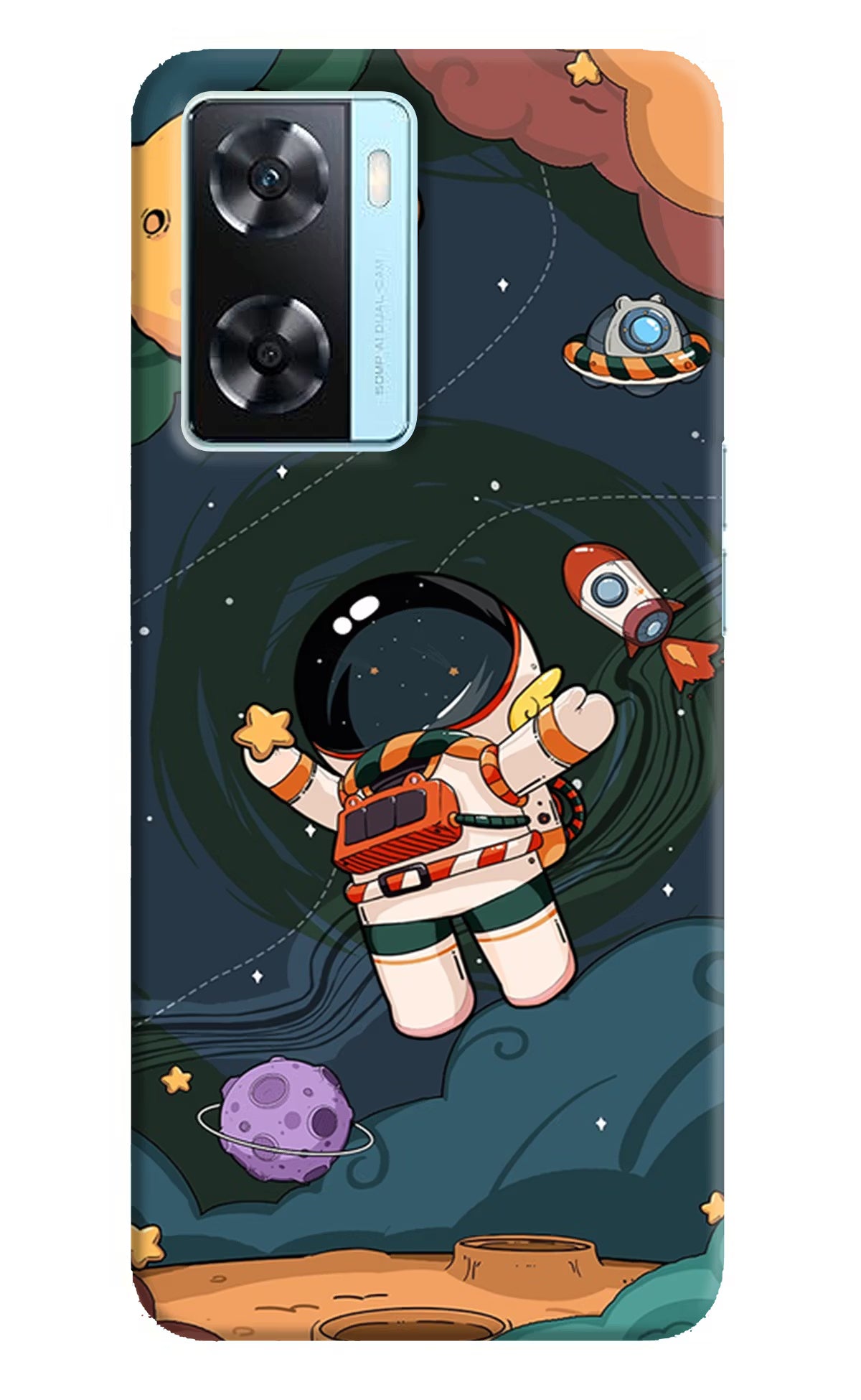 Cartoon Astronaut Case for Oppo A77 2022