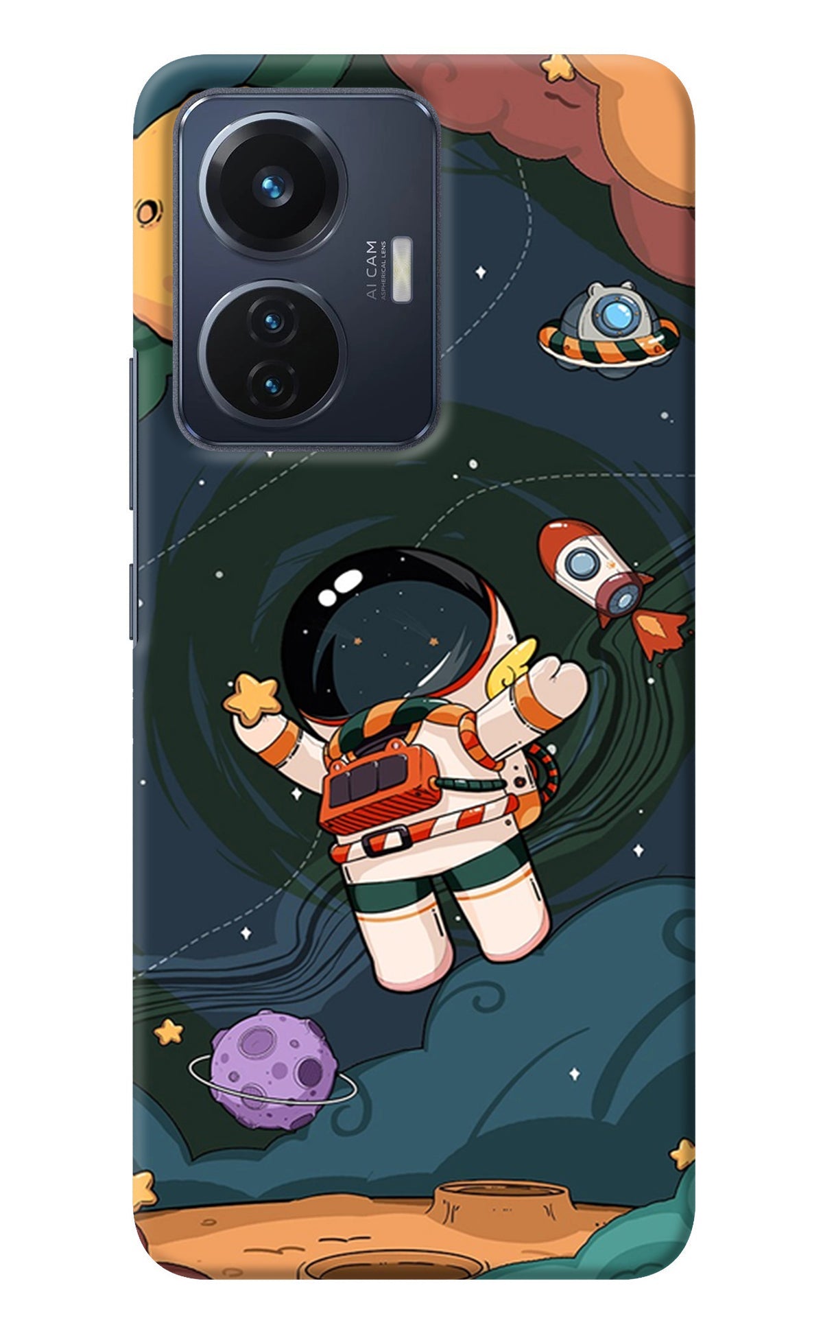 Cartoon Astronaut Vivo T1 44W Back Cover