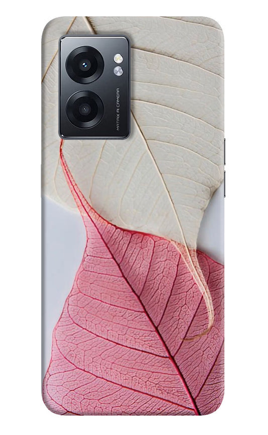 White Pink Leaf Case for Realme Narzo 50 5G