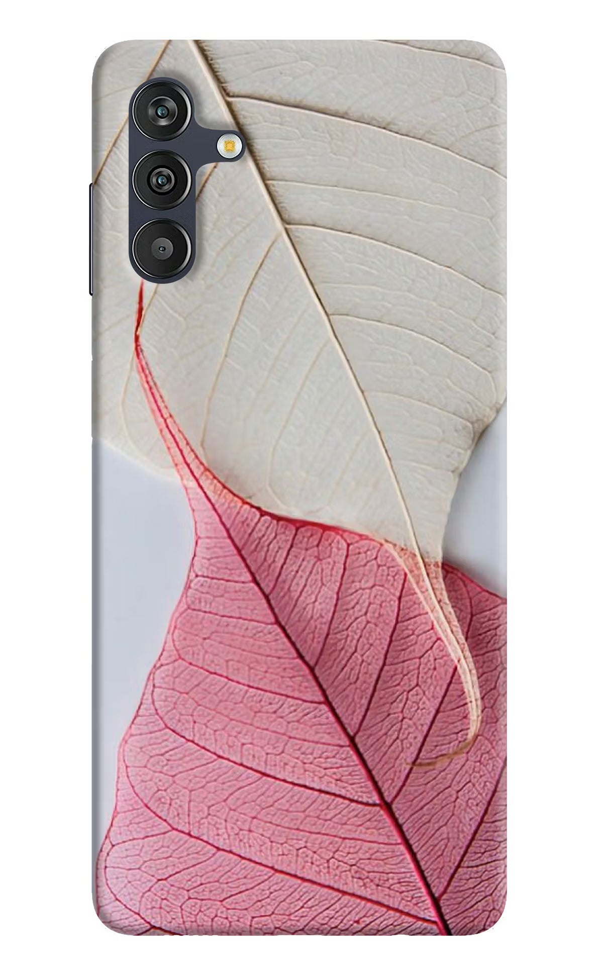 White Pink Leaf Case for Samsung M13 4G by Casekaro