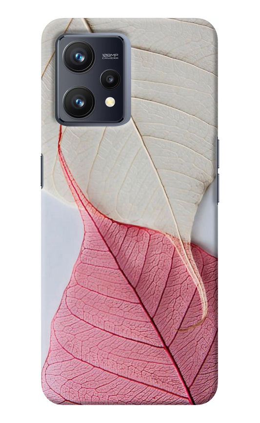 White Pink Leaf Realme 9 4G Back Cover