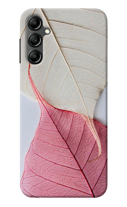 White Pink Leaf Samsung A14 5G Back Cover