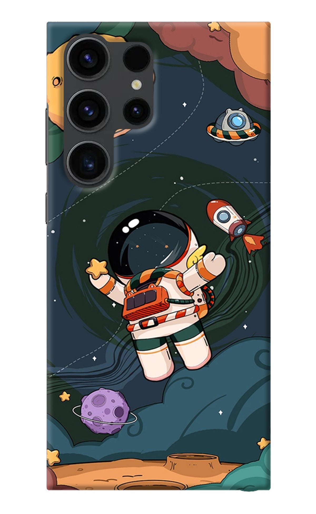 Cartoon Astronaut Samsung S23 Ultra Back Cover