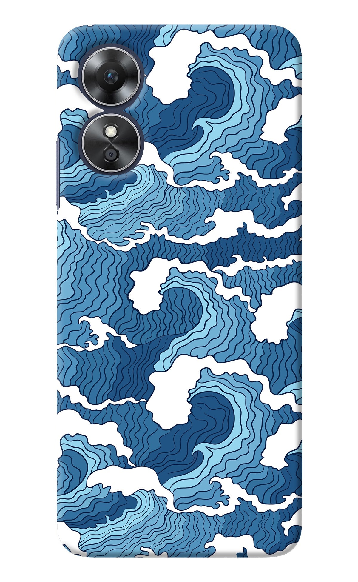 Blue Waves Oppo A17 Back Cover