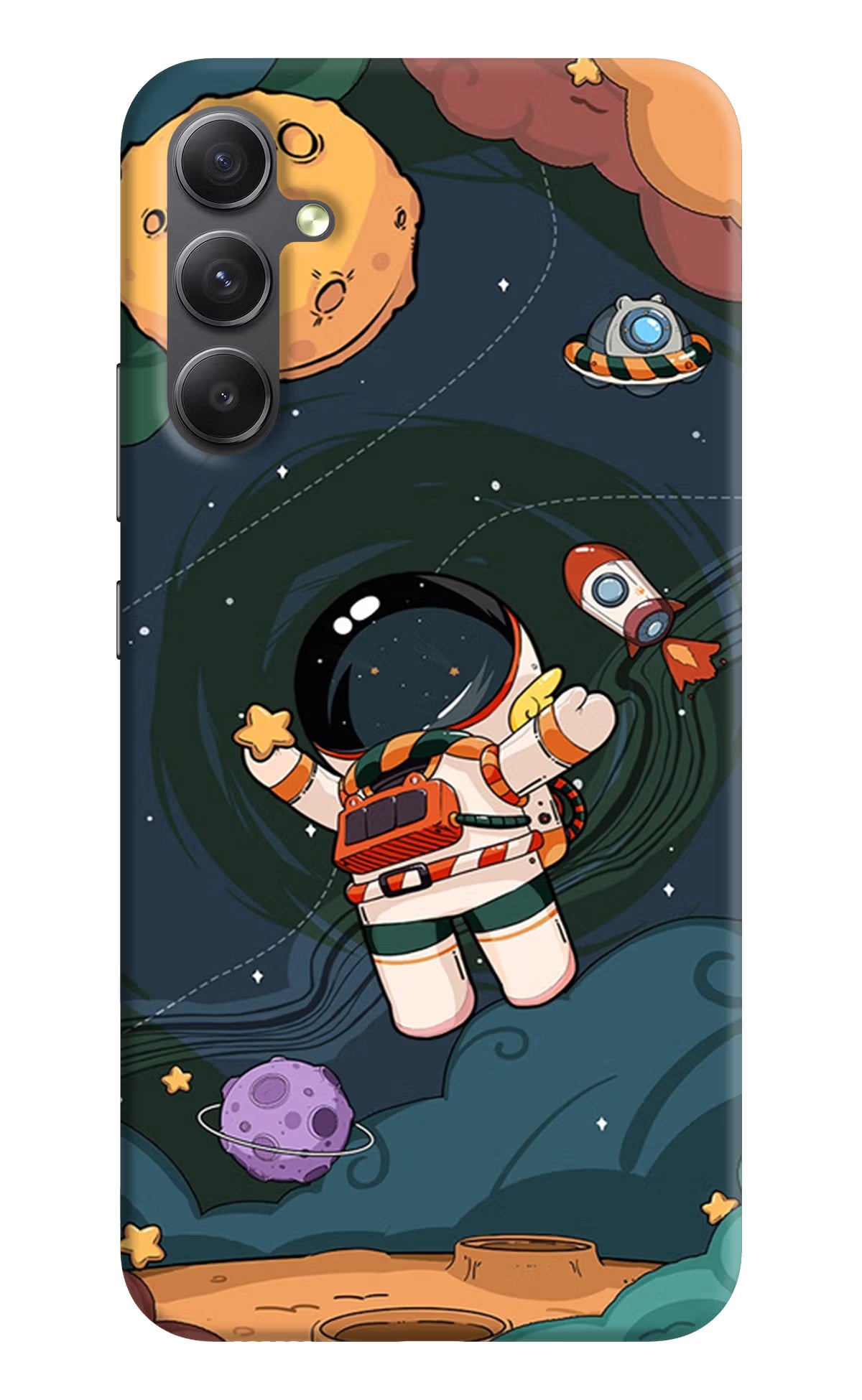 Cartoon Astronaut Case for Samsung A34 5G by Casekaro