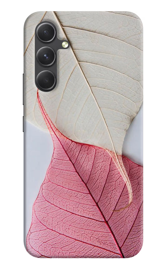White Pink Leaf Case for Samsung A54 5G by Casekaro