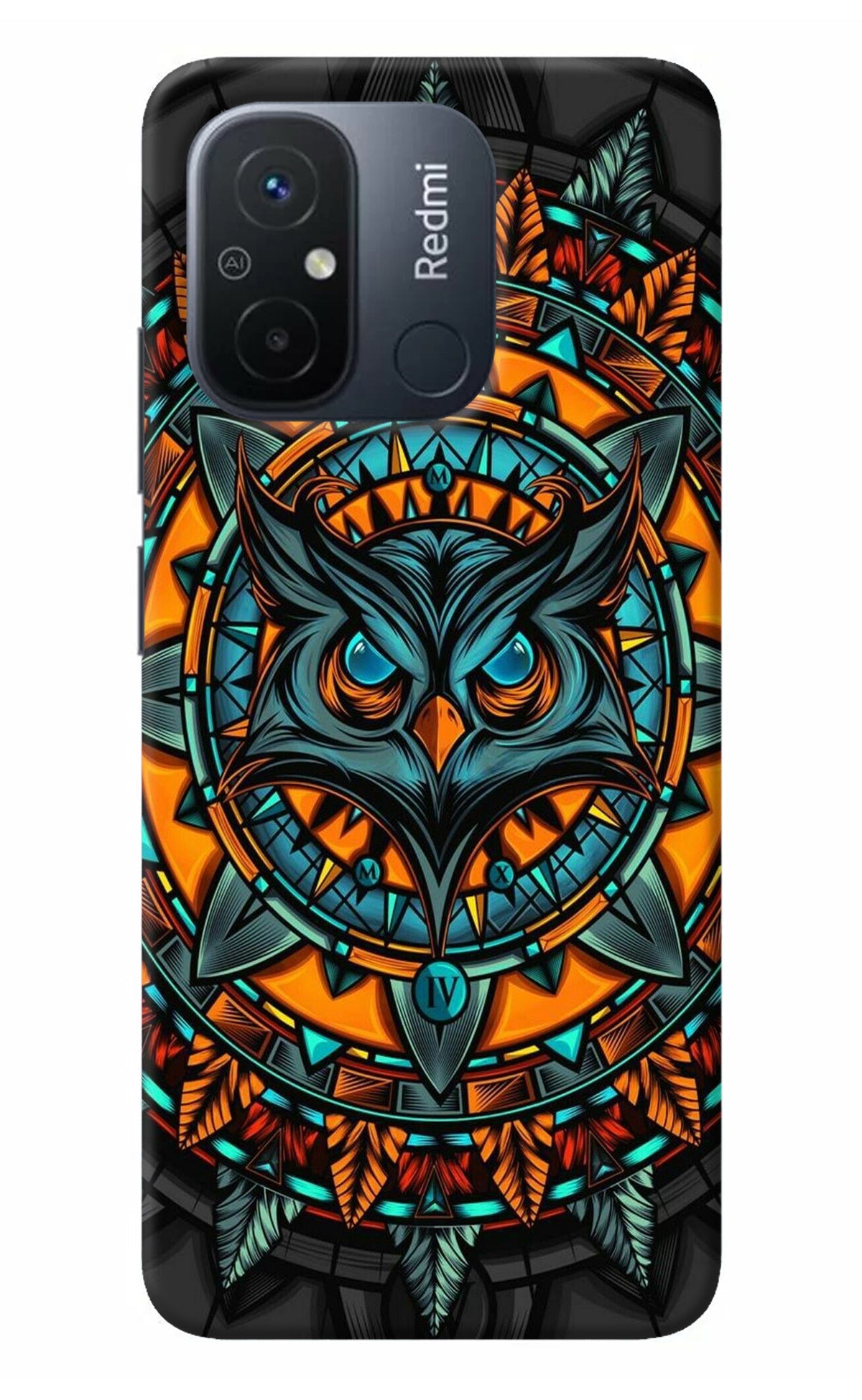 Angry Owl Art Redmi 12C Back Cover