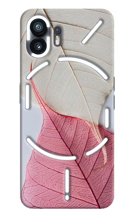 White Pink Leaf Case for Nothing Phone 2 by Casekaro