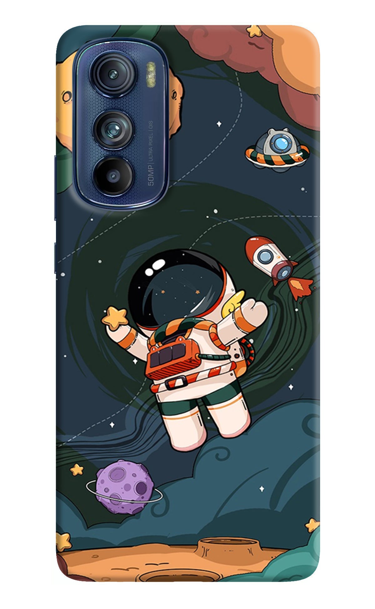 Cartoon Astronaut Case for Moto Edge 30