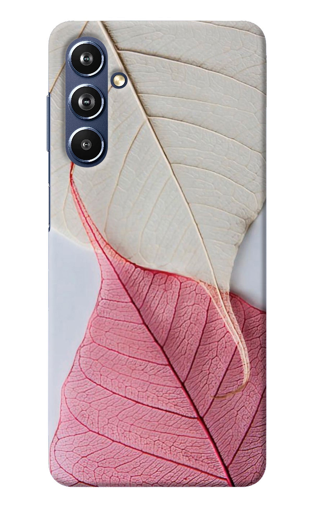 White Pink Leaf Samsung F54 5G Back Cover