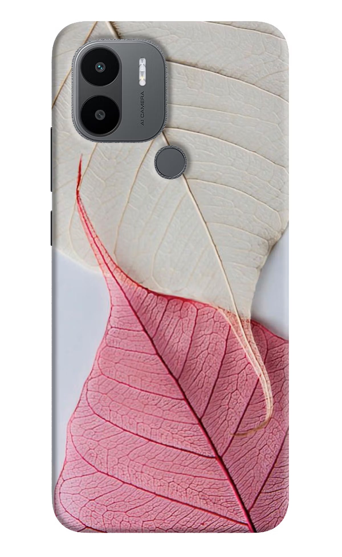 White Pink Leaf Case for Redmi A1+/A2+