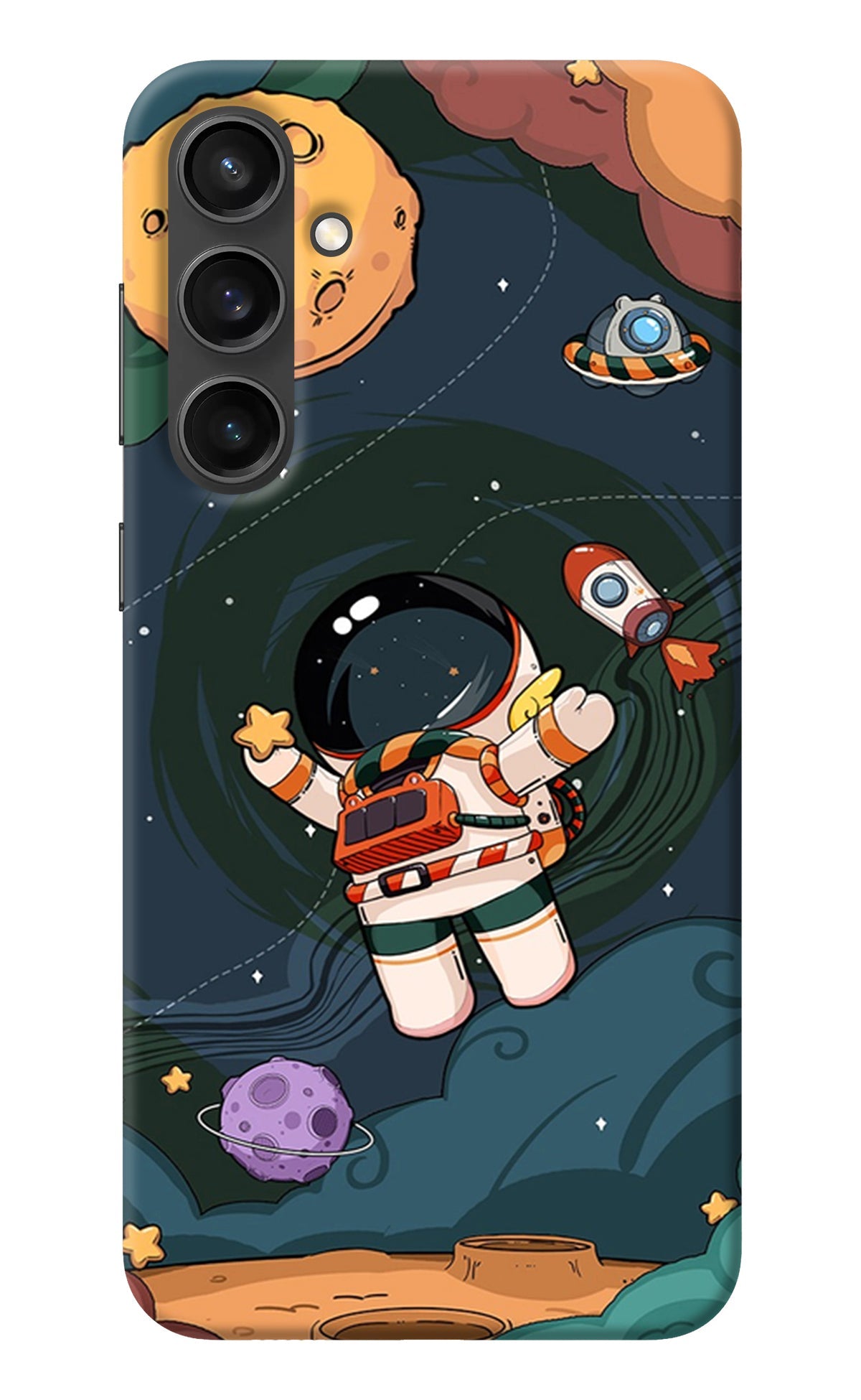 Cartoon Astronaut Samsung S23 FE 5G Back Cover