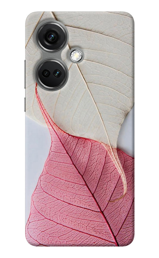 White Pink Leaf OnePlus Nord CE 3 5G Back Cover