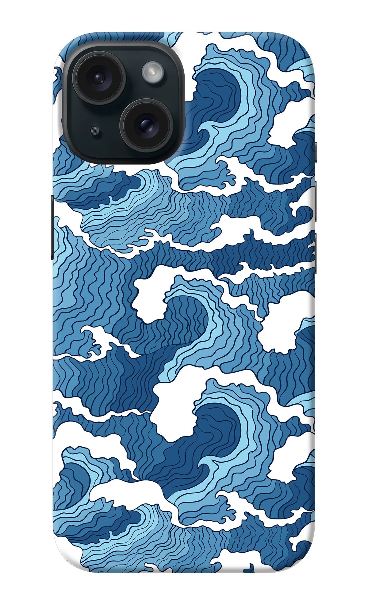 Blue Waves iPhone 15 Back Cover