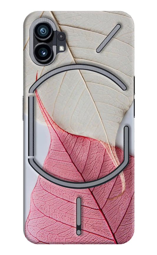 White Pink Leaf Case for Nothing Phone 1 by Casekaro