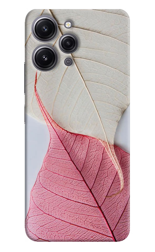 White Pink Leaf Case for Redmi 12 4G by Casekaro