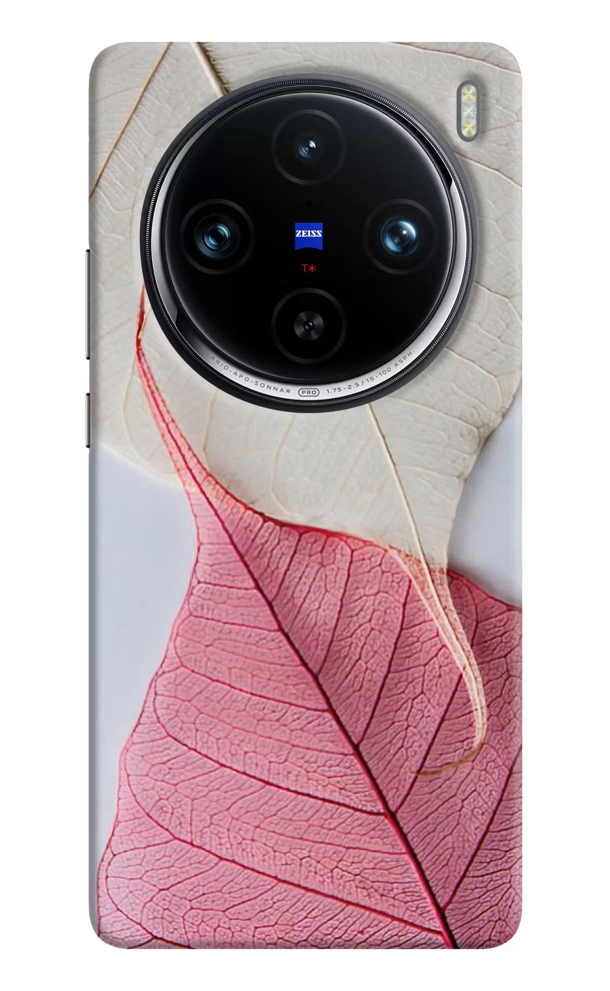 White Pink Leaf Case for Vivo X100 Pro by Casekaro