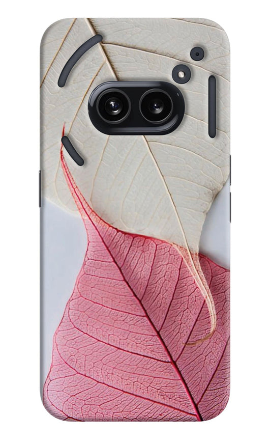 White Pink Leaf Nothing Phone 2A Back Cover