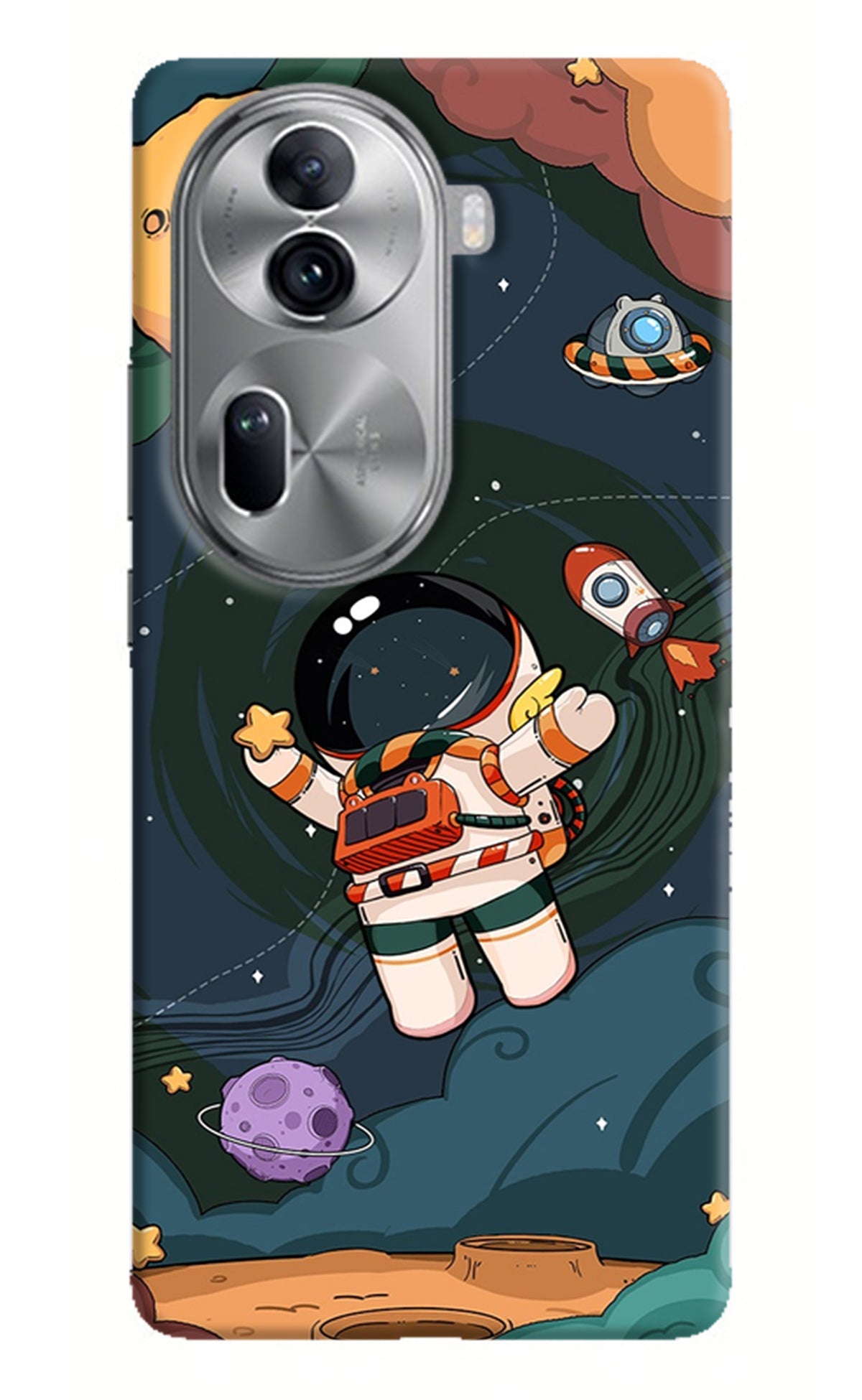 Cartoon Astronaut Oppo Reno11 Pro 5G Back Cover