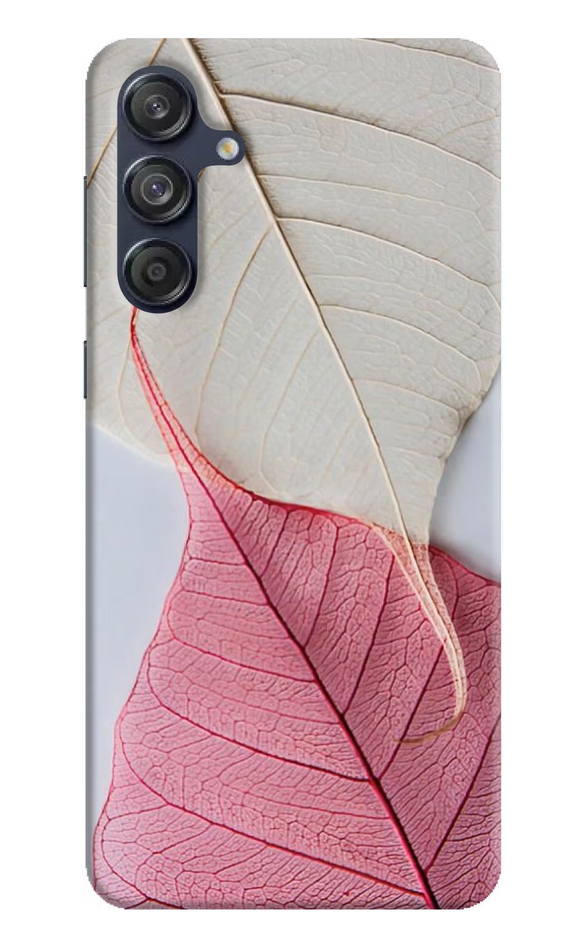White Pink Leaf Case for Samsung M55 5G by Casekaro