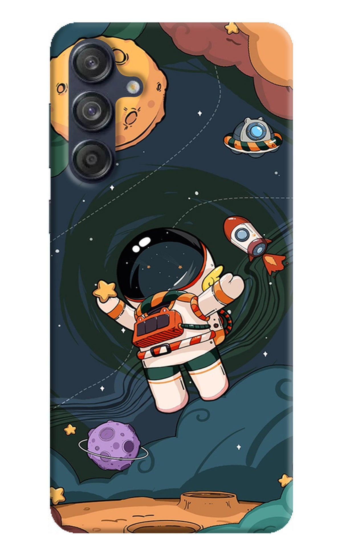 Cartoon Astronaut Case for Samsung M55 5G