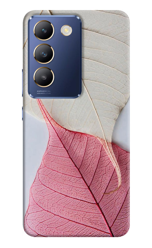 White Pink Leaf Vivo Y200E 5G/T3 5G Back Cover