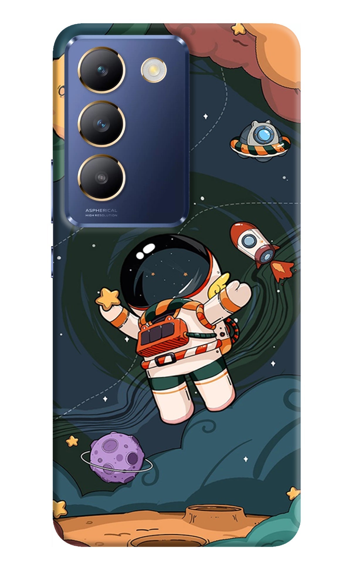 Cartoon Astronaut Vivo Y200E 5G/T3 5G Back Cover