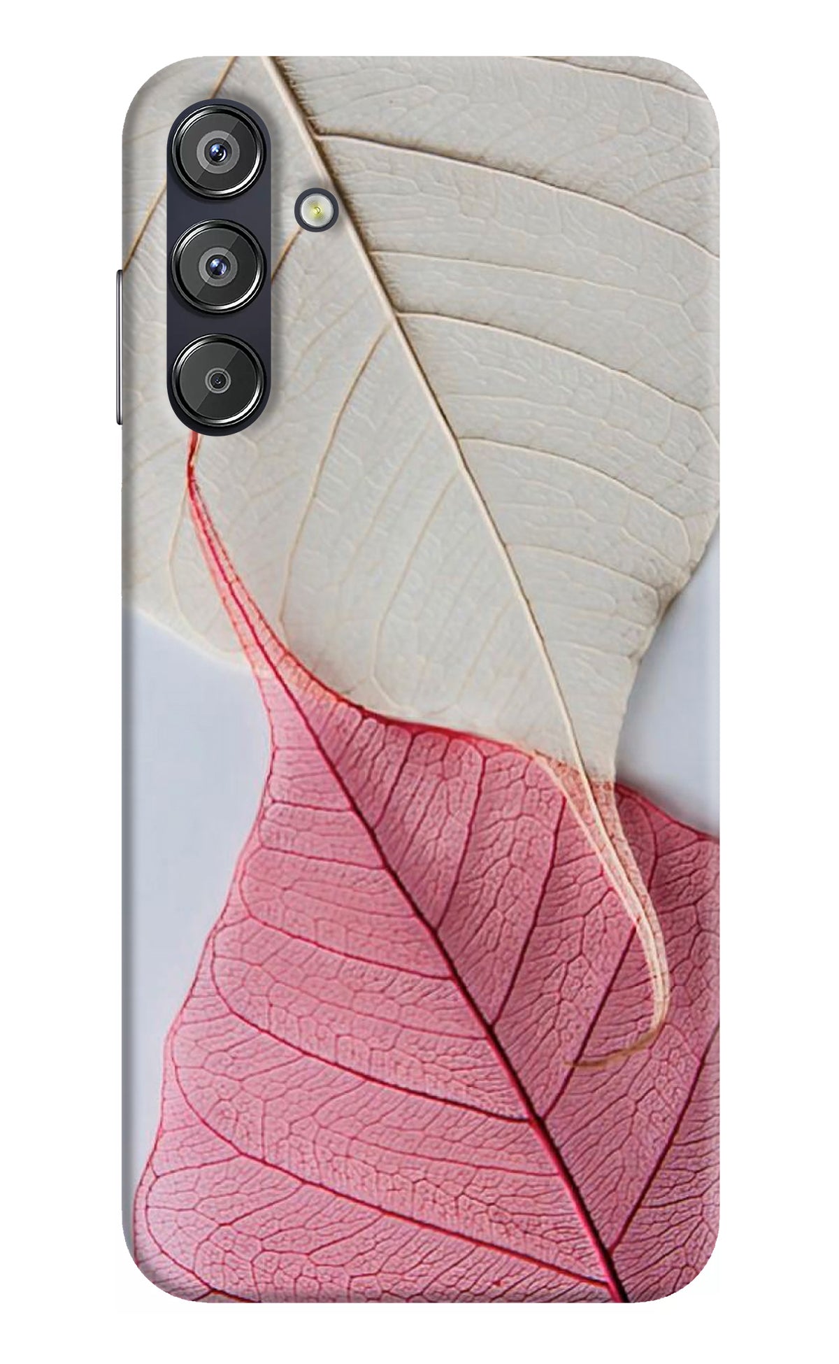 White Pink Leaf Samsung F15 5G Back Cover