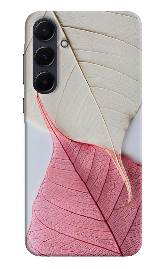 White Pink Leaf Samsung A55 5G Back Cover