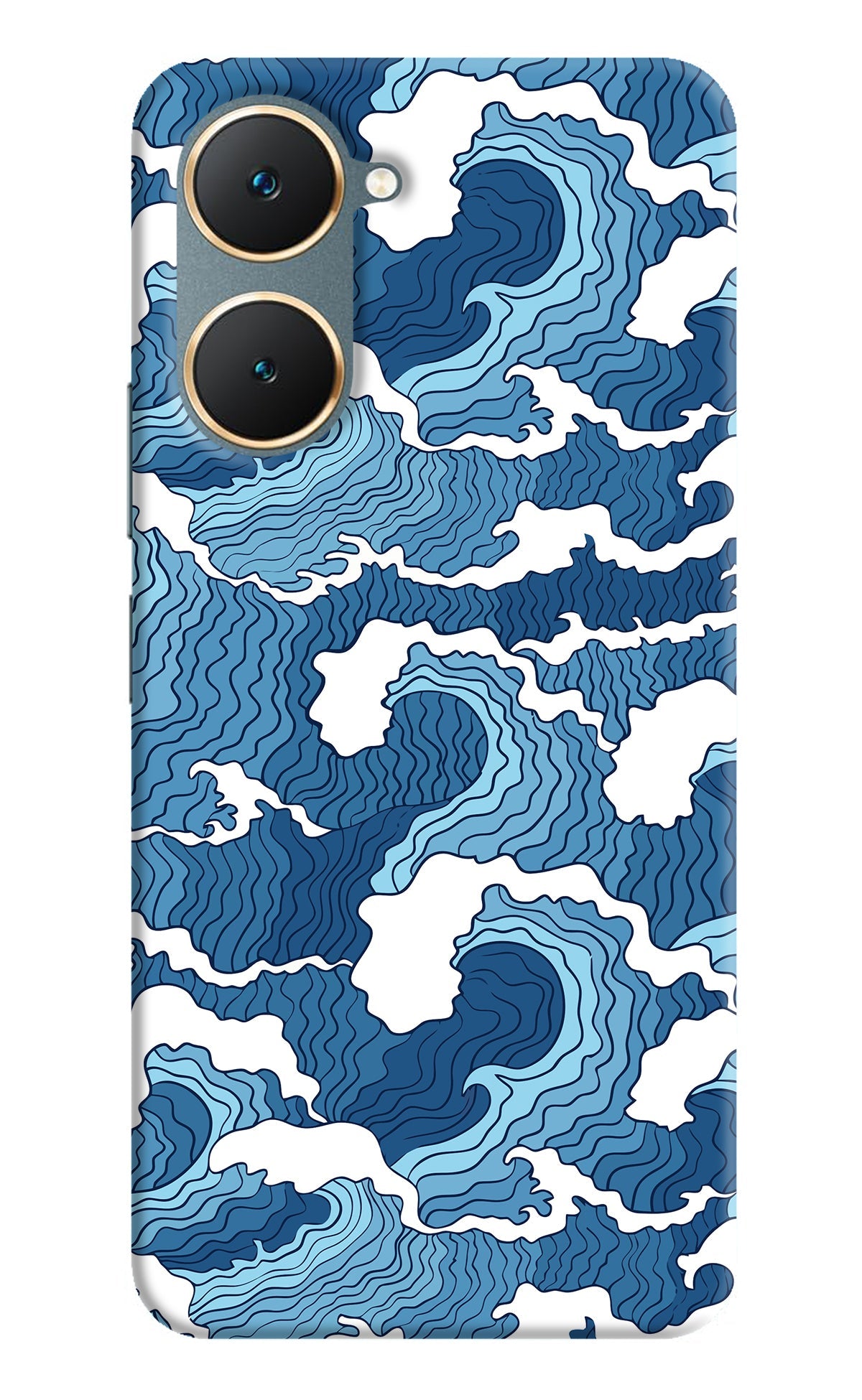 Blue Waves Vivo Y18/Y18e Back Cover