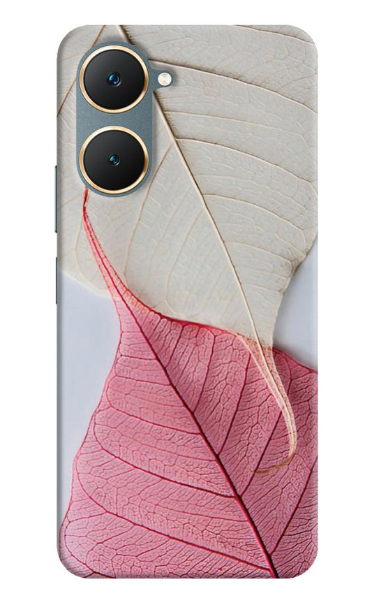 White Pink Leaf Vivo Y18/Y18e Back Cover