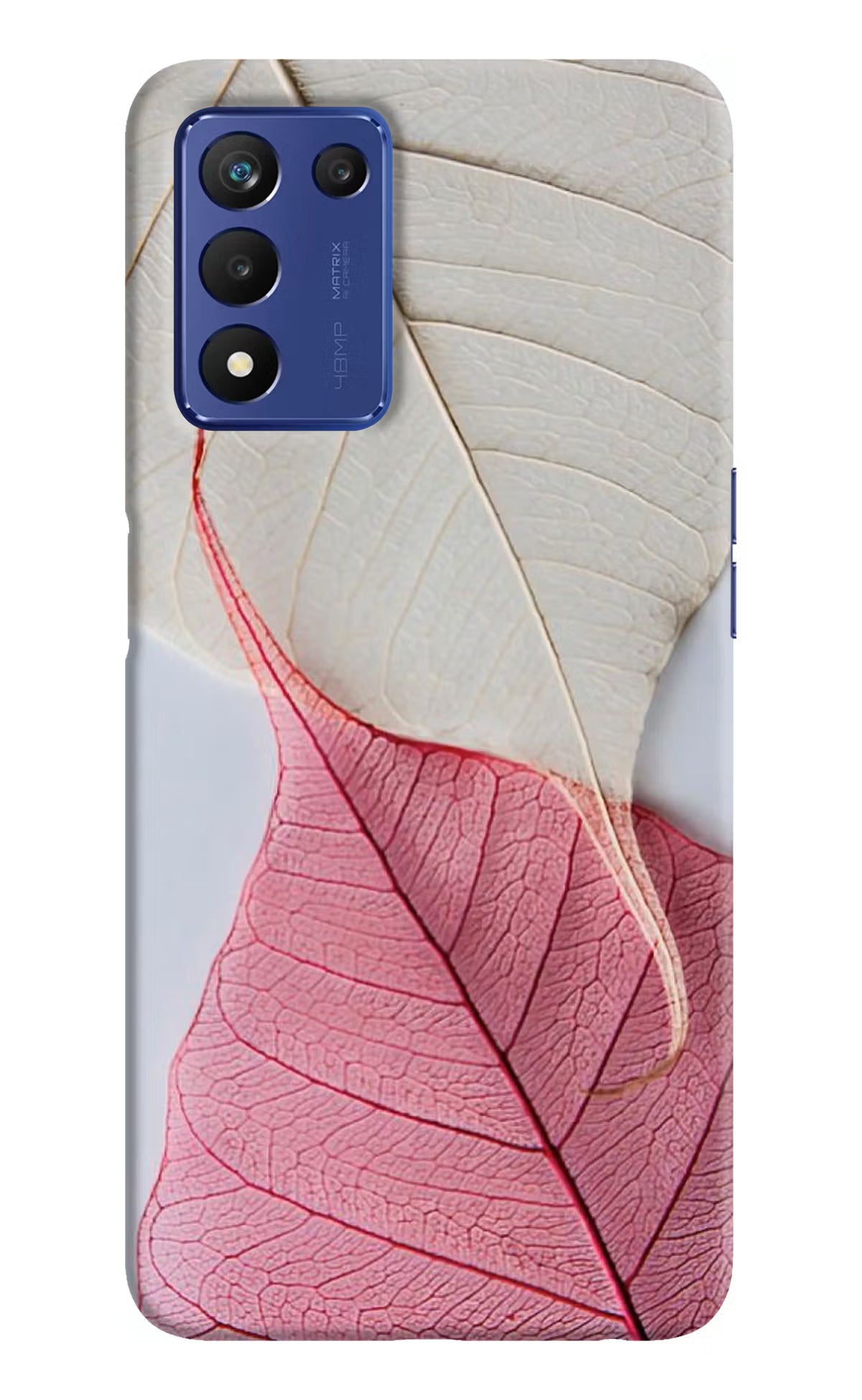 White Pink Leaf Case for Realme 9 SE by Casekaro